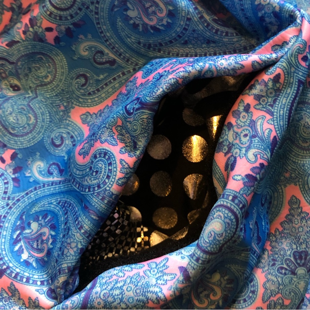 Stardust Love Reversible Sequined Paisley Cosmic Festival Infinity Head Scarf - Picture 7 of 9